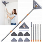 REGULOWANY MOP TRÓJKĄTNY PŁASKI DO MYCIA PODŁÓG I ŚCIAN ZESTAW + 6 SZMAT