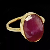 PERŚCIONEK - OLBRZYMI NATURALNY RUBIN PIGEON BLOOD - ROZMIAR 12 - UNIKAT!