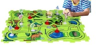 Tor samochodowy z plastikowych puzzli + autko 25 elementów z dinozaurem