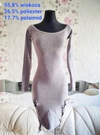 DŁUGA SZARA SUKIENKA PRĄŻKOWANA MAXI MIDI WIĄZANA prążek sweterkowa miła