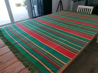 TKANY WEŁNIANY KILIM KAPA NARZUTA PASIAK FRĘDZLE 135 x 200 Z