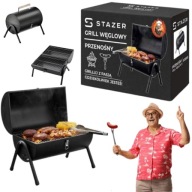 GRILL WĘGLOWY OGRODOWY MAŁY TURYSTYCZNY SKŁADANY PRZENOŚNY BECZKA 35 x 22cm