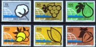 Turcja 1973 Znaczki 2311-6 ** obiegowe owoce warzywa tytoń bawełna