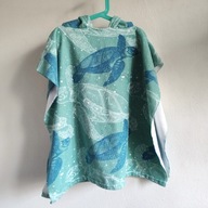 Poncho plażowe lub na basen ręcznik 110-122 wzór w żółwie żółw (353)