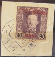 Austria stary znaczek z nadrukiem Mołdawia (1/32