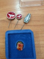 przypinki 3x herb miasta Łódź + Radogoszcz obóz - 4 szt