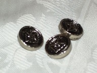 GUZIKI METALOWE, SREBRNO-CZARNE VINTAGE -3 SZT.