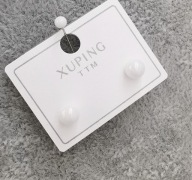 74099 Kolczyki ceramiczne biała kulka 6 mm