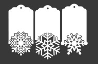 zawieszki prezentowe ŚNIEŻYNKI 6 sztuk