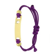 67727 Bransoletka złota stal chirurgiczna sznurkowa z blaszką