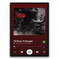 Plakat z ramą 30x40cm EA – 21 Savage trap rap muzyka | Pomysł na Prezent