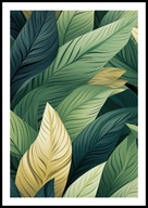 A2 PLAKAT DO SALONU SYPIALNI ŁAZIENKI ZIELONE LIŚCIE MONSTERY STRELICJI NR1