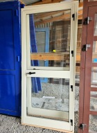 DRZWI Zewnętrzne Aluminiowe Przeszklone Wejściowe 96x220cm 2 sztuki Białe