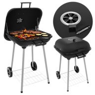 GRILL WĘGLOWY Z POKRYWĄ – NAJLEPSZY MODEL PRZENOŚNY Z PÓŁKĄ I UCHWYTEM!