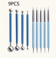 Narzędzia , szpatułki do dekoracji tortów ciast modeliny kulki 9 sztuk