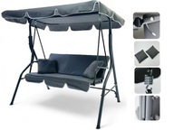 Huśtawka Ogrodowa 3-osobowa MTG 4003A Szara Wolnostojąca