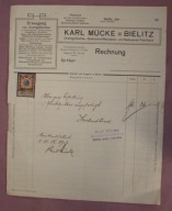 KARL MUCKE, BIELITZ, BIELSKO - BIELSKO - BIAŁA 1913 r. ZNACZEK + PIECZĄTKA