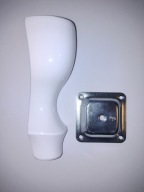 15 CM NOGA NOGI MEBLOWA DREWNIANA BUK LUDWIK WYS BIAŁA + BLACHA MONTAŻOWA