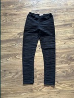 Ribbon prążkowane czarne leginsy 36/38