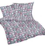 Pościel kora lux 200x200 + 2x60x70 + 2x40x40 zamek K 341 serca zaw czerw