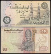 BNA - EGIPT 50 Piastrów 1987 seria 24 nr 6398290 # P58b # Podpis 18 # XF+