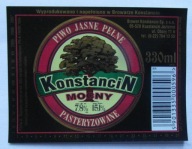 ETYKIETA PIWO JASNE PEŁNE KONSTANCIN MOCNY BROWAR KONSTANCIN