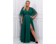 Suknia wieczorowa plus size Evita rozmiar 50 kolor zielony glossy