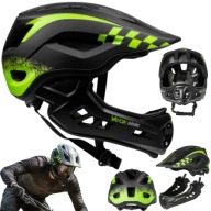 KASK NA ROWER ROLKI HULAJNOGĘ SZCZĘKOWY ODPINANY ENDURO MTB FULLFACE 54-58
