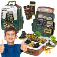 DUŻY ZESTAW DINOZAURY JAJA FIGURKI W WALIZCE PLECAKU WULKAN XXL WOOPIE