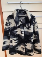 152 wiek 11 - 12 lat River Island sweter płaszcz azteckie wzory wełna
