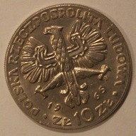 10 ZŁ ZŁOTYCH 1965 WARSZAWSKA NIKE - SKRĘTKA ok. 340 STOPNI