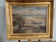 Obraz olejny Christiana Rhode "Nad Morzem" ur. 1887 notowany