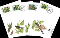 Seszele / 4 Koperty FDC / 798-801 ( WWF - Fauna - ptaki ) 1996 r.