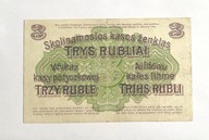 Banknot 3 ruble Poznań 1916 klauzula "nabywa" seria N