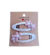 Spinki do włosów pyk dla niemowląt dziewczynek kwiatuszki handmade 2 szt.