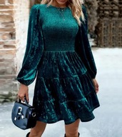 AKSAMITNA WELUROWA marszczona zieleń butelkowa