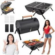 GRILL OGRODOWY WĘGLOWY MAŁY PRZENOŚNY TURYSTYCZNY STALOWY BECZUŁKA