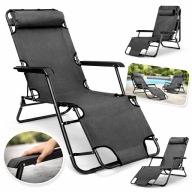 Leżak Ogrodowy Rozkładany Krzesło na Balkon Ogród Fotel Plażowy Regulowany