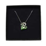 Srebrny Naszyjnik Serce z Cyrkonią Moissanit Kamień Stal Szlachetna Prezent