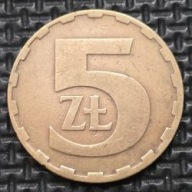 *P[0221] POLSKA 5 złotych 1980 Polska Rzeczpospolita Ludowa Orzeł heraldyka