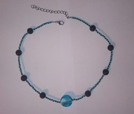 Naszyjnik morskie oko - szkło i lawa