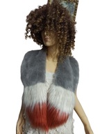 długi KOŁNIERZ z sztucznego futra