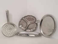 PRZYBORY KUCHENNE KABARET TACE SITKO STAL NIERDZEWNA KUCHNIA VINTAGE 4szt.