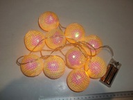 GIRLANDA ŚWIETLNA CEKINOWE BOMBKI 10SZT 185CM