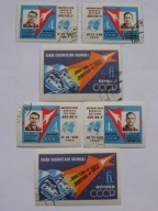 ZSRR - lot w Kosmos rakiet Wostok 3 i 4 - Mi. 2634-36 A + B kasowane