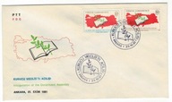 Turcja 1981 FDC Znaczki 2581-2 parlament konstytucja mapa