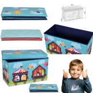 POJEMNIK NA ZABAWKI DUŻY KLOCKI ORGANIZER PUDEŁKO DREWNO SKRZYNIA 60X35CM