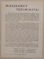 Ulotka z okresu strajków w Trójmieście, sierpień 1980