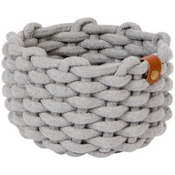 KOSZ KOSZYK GRUBO PLECIONY SZNUREK BAWEŁNA KOSMETYKI PRZYBORY 19x19 x11 cm