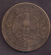 Dania - 1940 - ciekawy duży token - tytoń Dollar Shag Tobacco